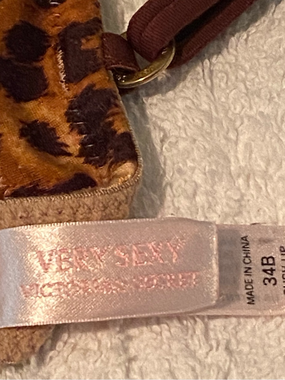 Victoria's Secret Leopard Print Push-Up Padded Underwire Bra Brown & Gold 34B - Picture 4 of 10